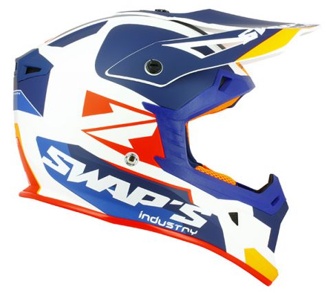 Casco Helmet OFF-ROAD CROSS Moto SWAP'S SWAPS S818 Arancione Nero taglia M 